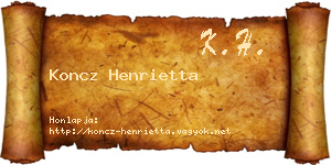 Koncz Henrietta névjegykártya