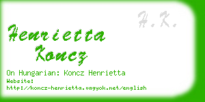 henrietta koncz business card